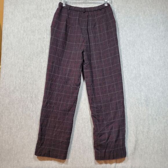 Pendleton Pants Womens 12 Black Plaid Dress Wool Classic Fit Flat Front Vintage - Picture 8 of 9